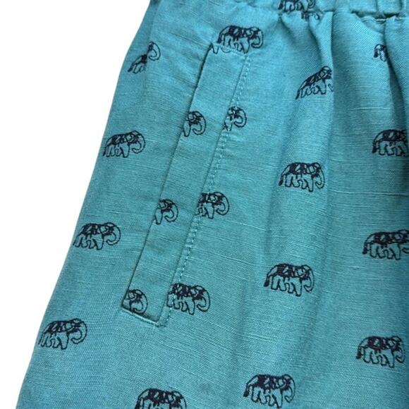 Women's LOFT Outlet‎ Midi Blue Green Elephant Linen Blend Skirt Size S/P Small P - Picture 4 of 8
